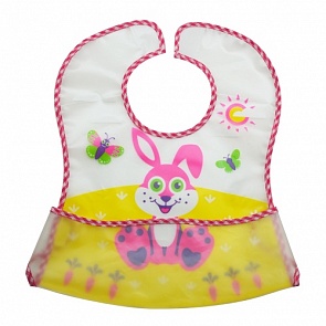 Нагрудник большой с карманом на липучке В мире животных, от 6 мес, eva, разные цвета (Lubby, 14075/120/12) (ассортимент)